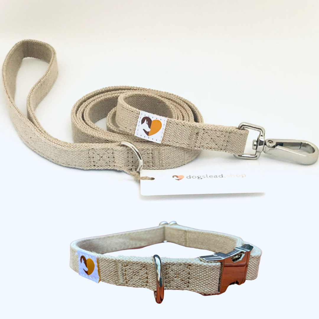 Hypoallergenic Hemp Metal Buckle Collar & Standard Lead Set