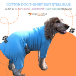 Load image into Gallery viewer, Steel Blue cotton dog t-shirt suit, dog recovery and allergy suit by Equafleece®
