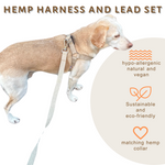 Load image into Gallery viewer, natural hemp dog harness and lead set
