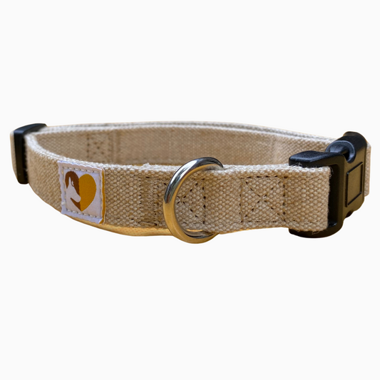 Natural Hemp Dog Collar with plastic buckle