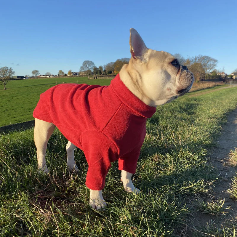 Red Fleece Dog Jumper HOTTERdog®, 100% Rainproof, Breathable, Warm and Washable