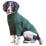 Carica l&#39;immagine nel visualizzatore di Gallery, Forest Green Fleece Dog Jumper HOTTERdog, 100% Rainproof, Breathable, Warm and Washable
