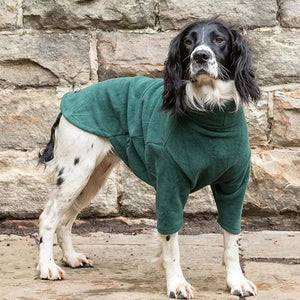 Forest Green Fleece Dog Jumper HOTTERdog, 100% Rainproof, Breathable, Warm and Washable