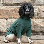 Charger l&#39;image dans la galerie, Forest Green Fleece Dog Jumper HOTTERdog, 100% Rainproof, Breathable, Warm and Washable
