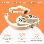 Load image into Gallery viewer, Natural Hemp dog collar and lead set 

