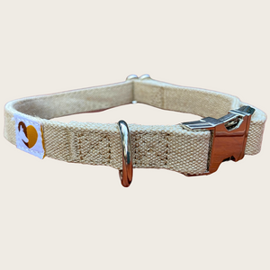 natural hemp dog collars, with metal buckle