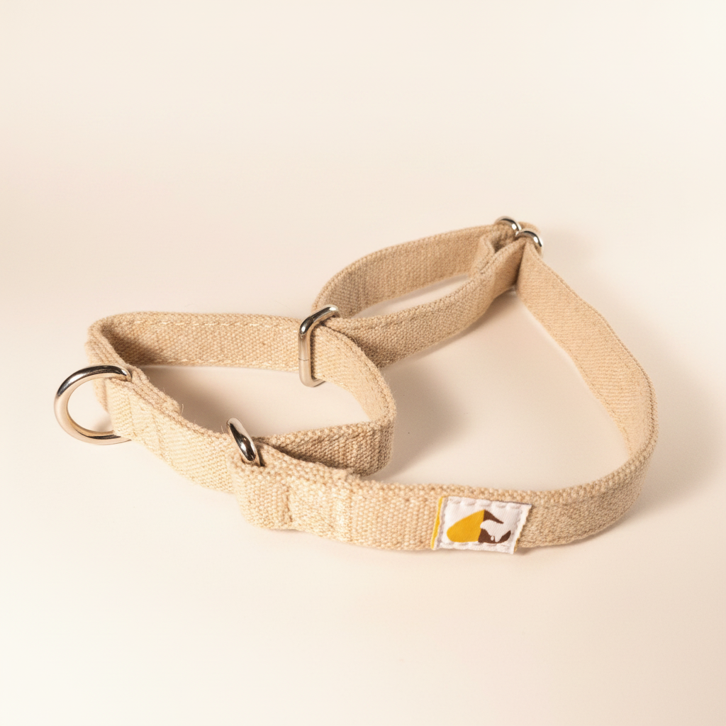 Hypoallergenic No-Pull Hemp Collar on clean white background