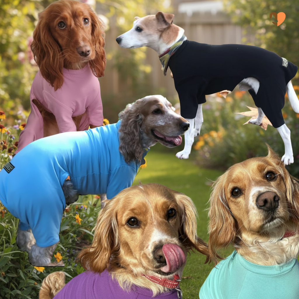 Black cotton dog t-shirt suit, dog recovery and allergy suit by Equafleece