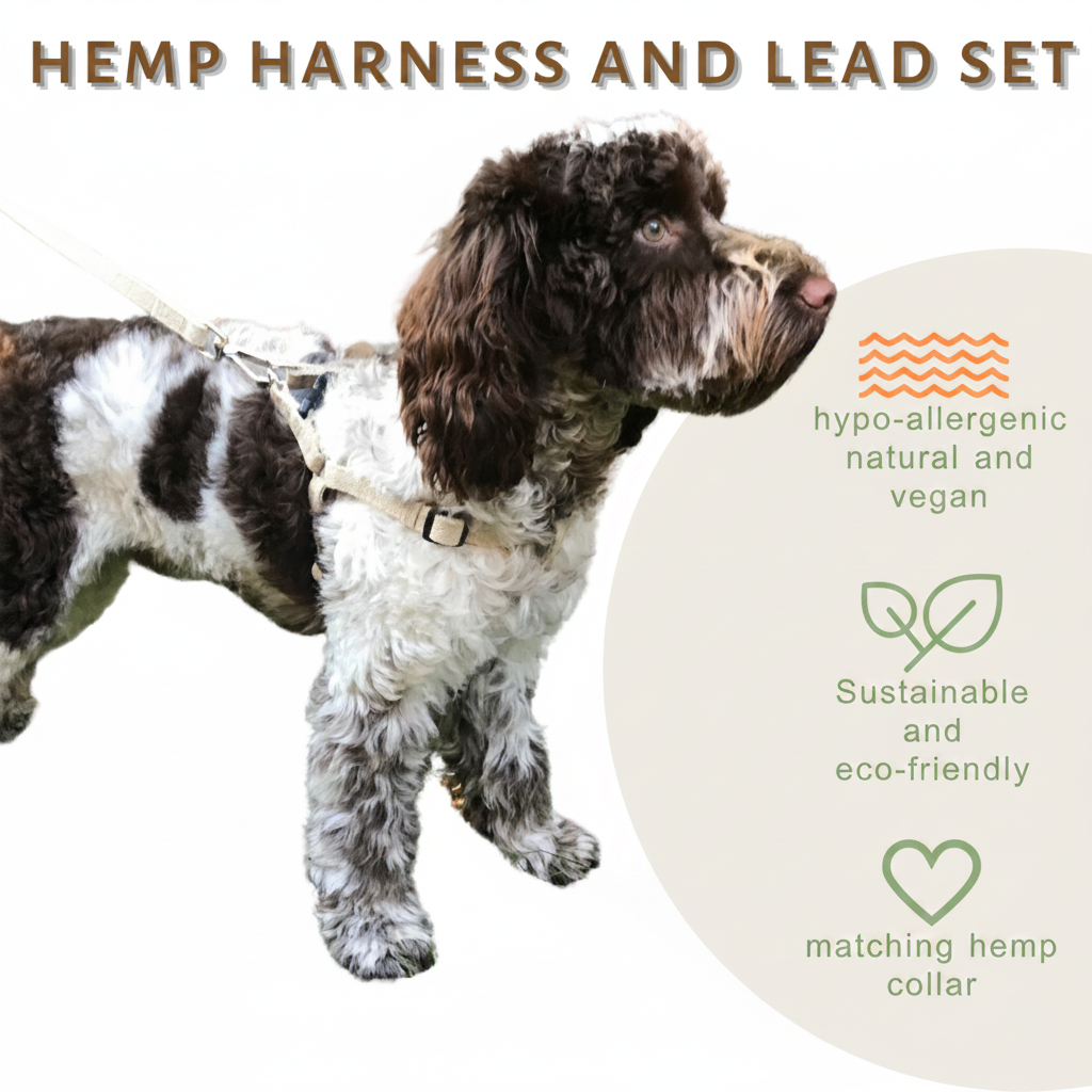 Hemp harness and lead set — hypo-allergenic, natural, vegan and sustainable