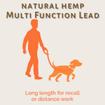 Load image into Gallery viewer, Multifunction dog leash in Natural Hemp, Long length for recall or distance training
