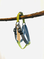 Load image into Gallery viewer, Green and Blue cotton dog harness 
