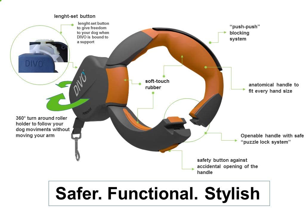 DIVO® the innovative dog leash, safer, functional, stylish