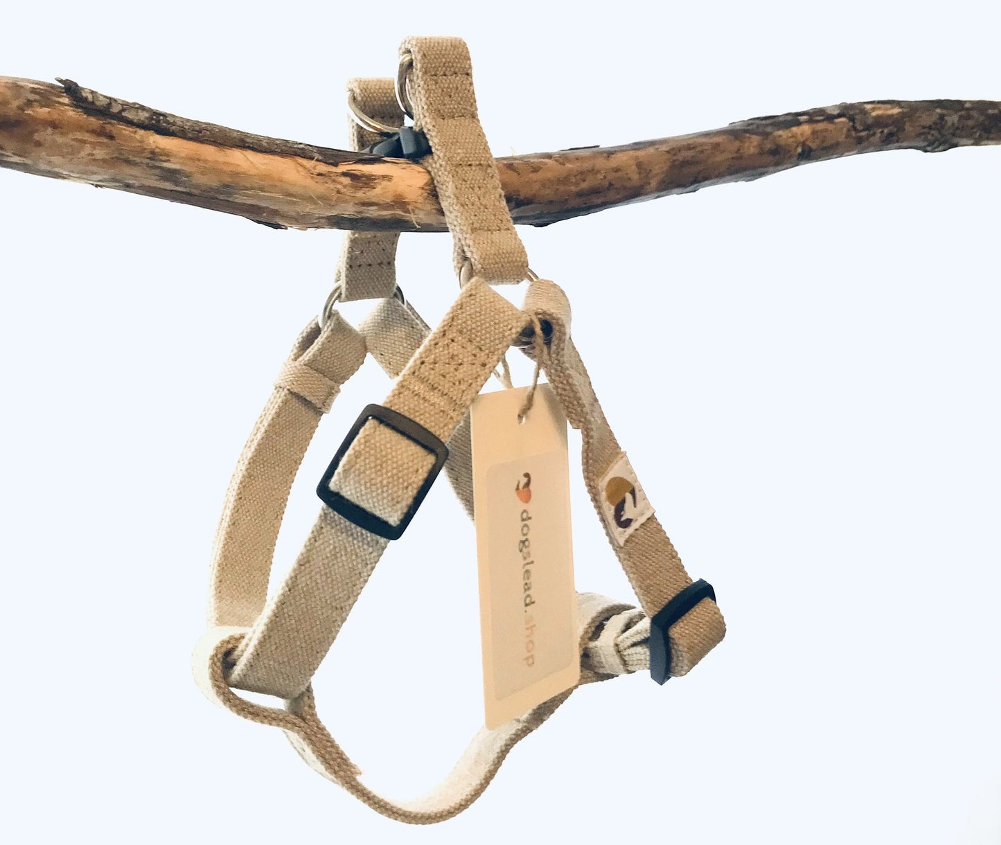 Hemp Dog Harness, natural hemp colour
