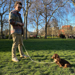 Load image into Gallery viewer, Hands Free option dog leash in Natural Hemp, for dog training
