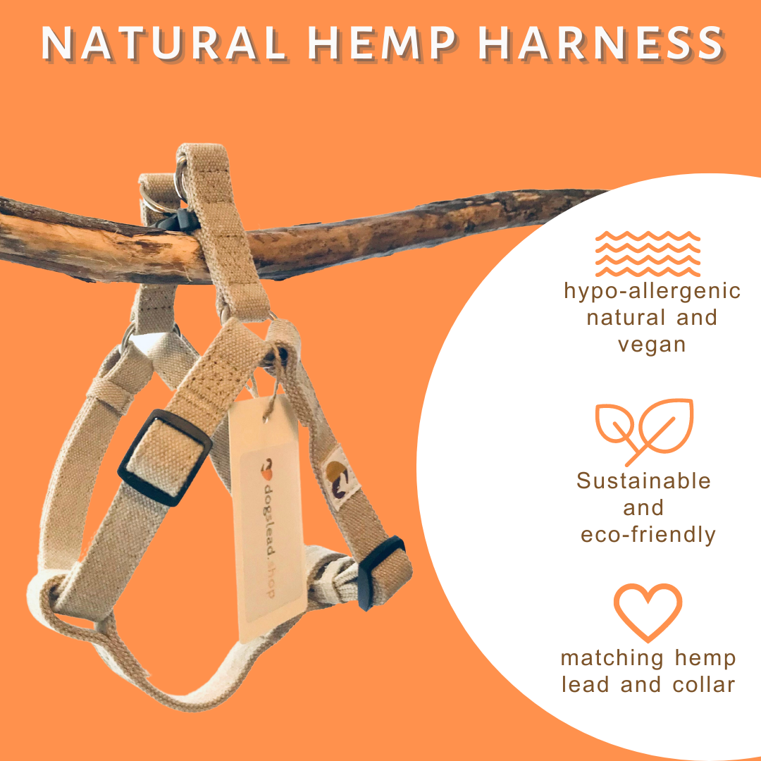 natural hemp dog harness